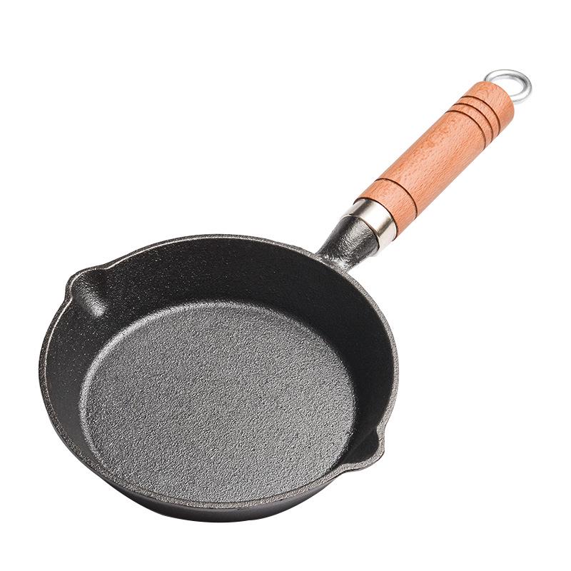 

Non-Stick Cast Iron Frying Pan - Versatile for Eggs, Stir-Fry, and Pancakes - Thick, Flat-Bottomed, Anti-Splatter Design. 19cm diameter, 4cm height frying pan