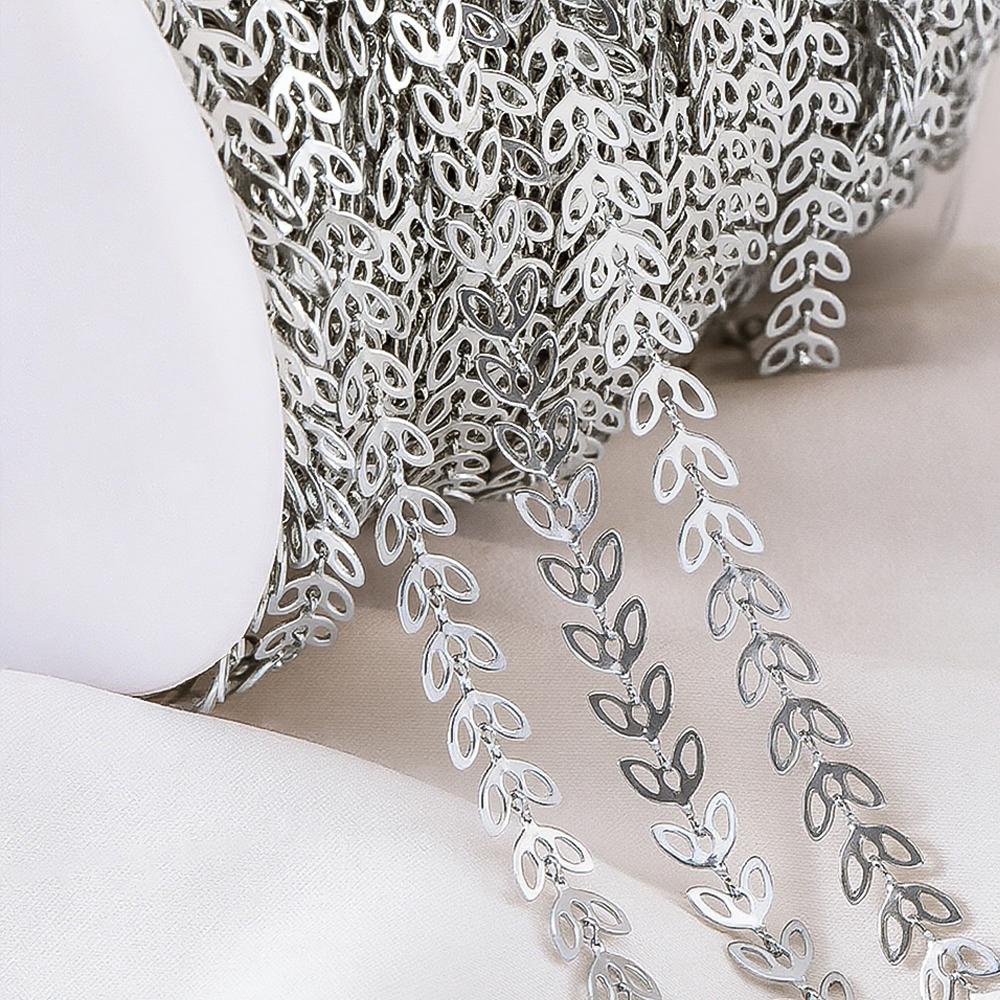 

2meter 1meter Stainless Steels Chains Gold Color Hollow Leaves Leaf Chain Jewelry Making DIY Necklace Bracelet Wholesale No Fade 0.5Meter