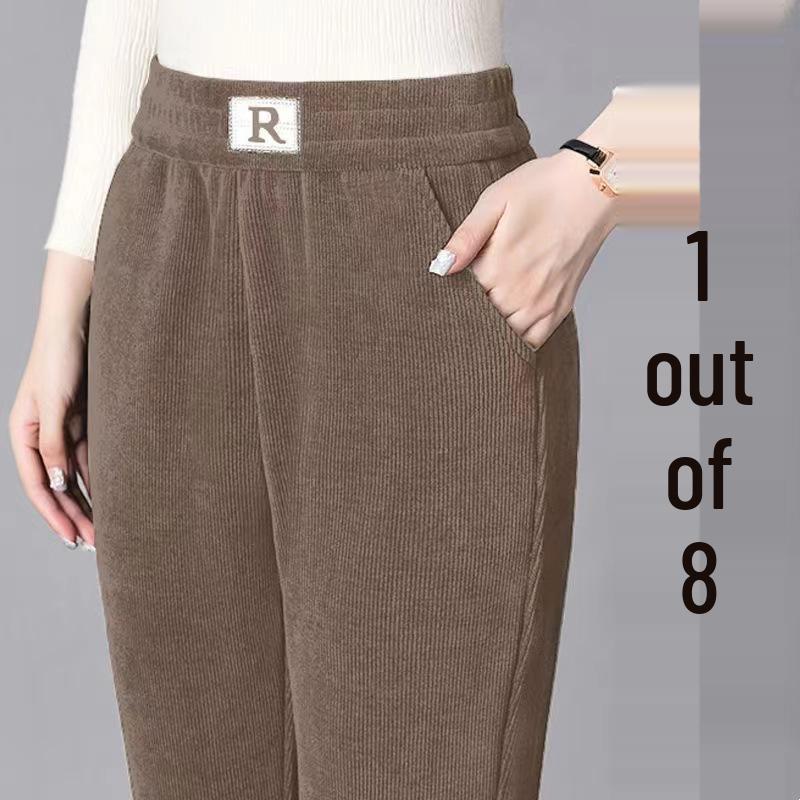 700g Extra Thick Chenille Harem Pants: Women's Winter Fleece-Lined Straight-Leg Casual Pants