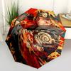 1pc Golden Warrior Naruto Pattern Automatic 3-Fold Umbrella, 8 Iron Frames, High-Value Folding Umbrella, Suitable for Office, Travel and Outdoor