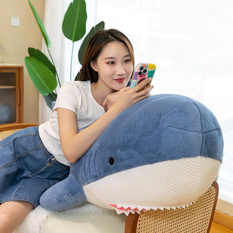 90CM Giant Cartoon Super Soft Plush Toy Sea Animal Blue Whale Soft Toy Stuffed Animal Fish Children's Birthday Gift