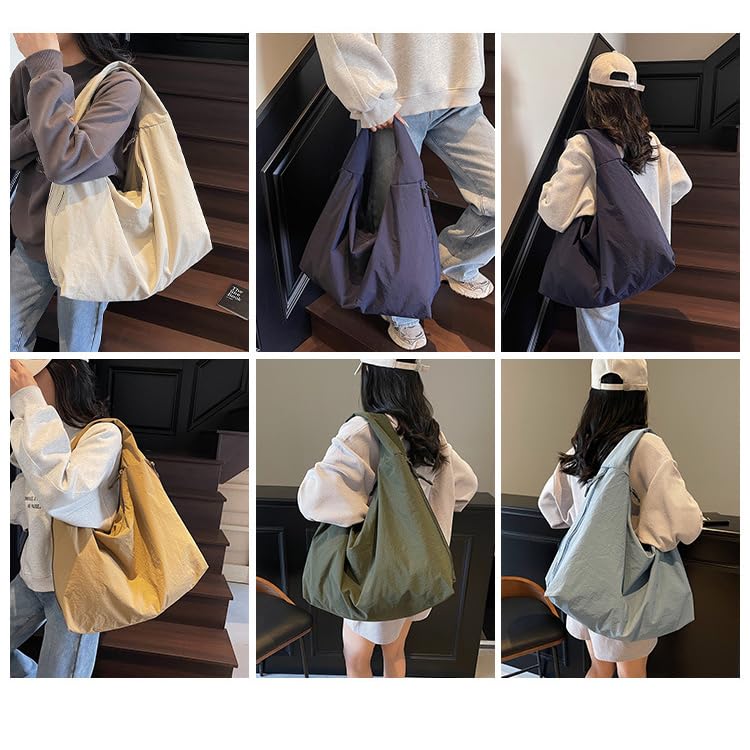 Sujpjheed Axelväska Tote Bag för Män och Kvinnor, Stor Kapacitet, A4-storlek, Lättviktig, Perfekt för Pendling, Resor, Snygg, Populär, Stor