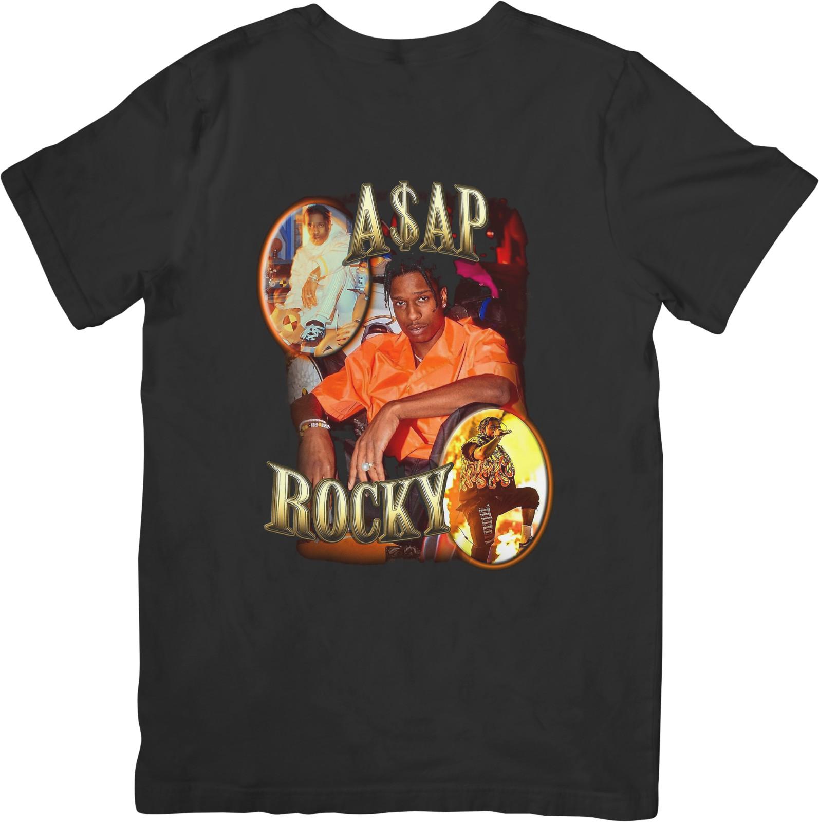 ASAP Rocky Music Unisex Fit for Men Women Quality Cotton T-Shirt Black XXXXL