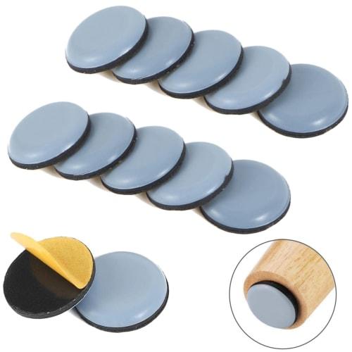 Fogman Furniture Sliders, Furniture Pads, Scratch-Resistant, Sound-Dampening, Round, Adhesive, Easy Movement, Set of 12 (20mm)