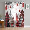 Christmas Snow Land Tree Snowflake TCurtains For Living Room Bedroom Kitchen Decoration Window Tulle Curtain