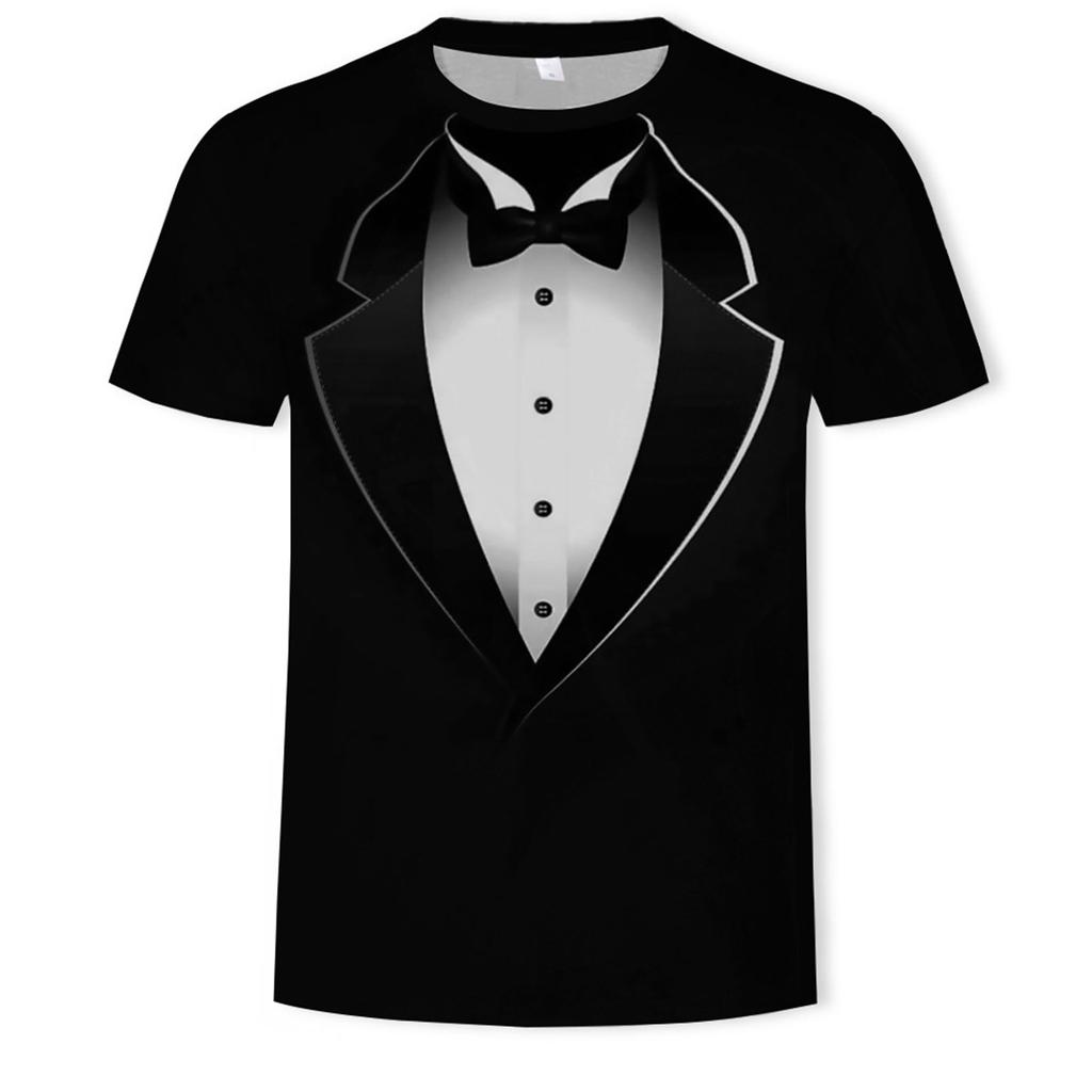 Boys Round Neck Short Sleeve 3D Printed Funny Pattern Casual T-Shirt Tops