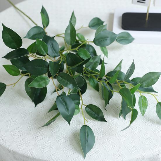 Simulierte Grüne Pflanzen Ficus Cordata Ast Künstliche Grünpflanzen Pflegeleicht Realistische Seidenblätter Haus Garten Event Dekoration