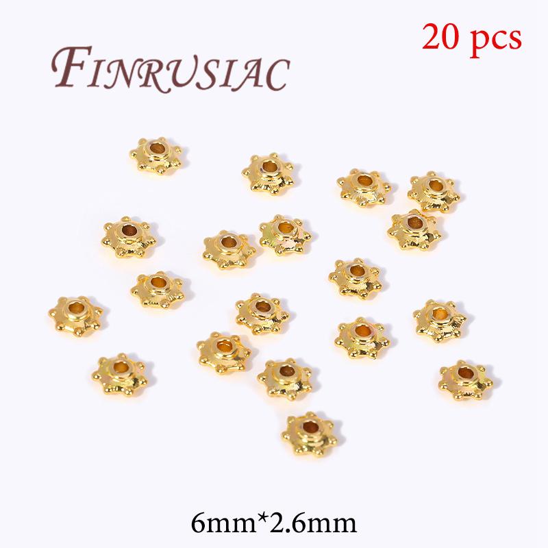 18K Gold Plated Bead End Caps For Jewelry Making Supplies Spacer Bead Caps DIY Accessories