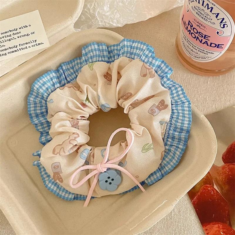 New Women Lace Scrunchies Elastic Hair Band Ponytail Holder Tie Hair Hoop Scrunchy Rubber Band Girl Hair Accessories Headwear