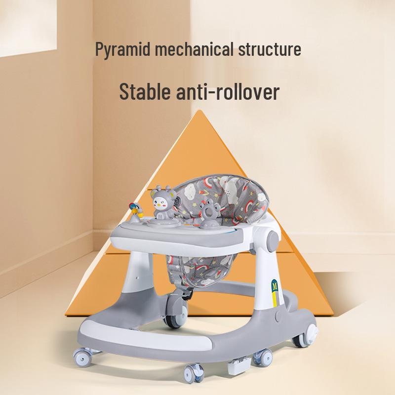 Adjustable Multifunctional Baby Walker for 6-18 Months - Anti-Rollover Design for Boys and Girls