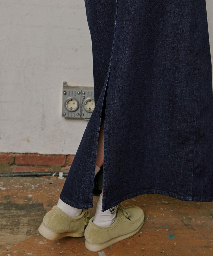 Mc Wood Gun Ronas 7992 Spandex Denim Dark Indigo Long Skirt