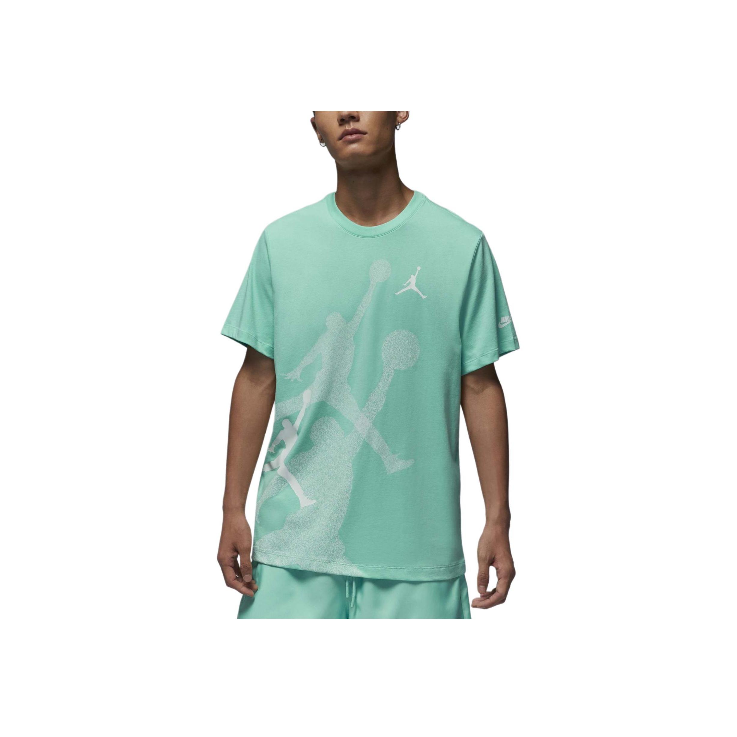 

Jordan Fashionable Comfortable Printed Short Sleeve Regular T-Shirt Men Tops Emerald-Green FN6026-349 2XL