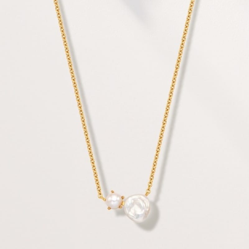 

ozel Silver925 Dew Drop Natural Water Pearl Necklace PS154N Gold