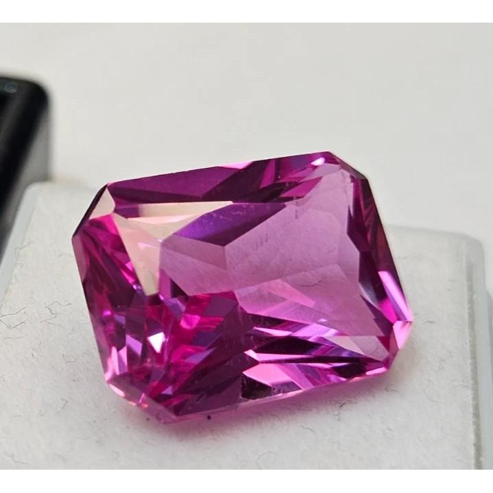 Beautiful Natural Pink Sapphire 17+ Ct Emerald Cut Certified Loose Gemstone