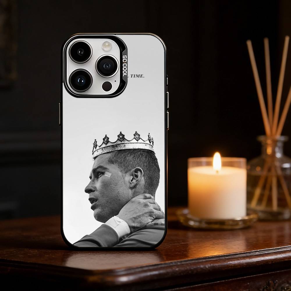 CR7 C-Cristiano R-Ronaldo Pouzdro na telefon Barva Stříbrný kryt Pro IPhone 17 16 15 14 13 12 11 Pro Max Plus