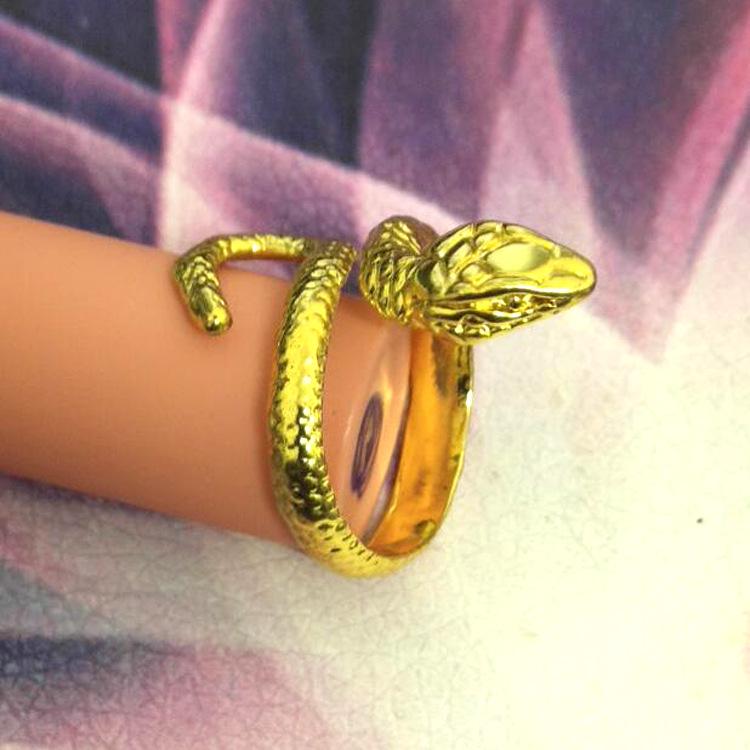 Gold-Plated Punk Snake Ring – Men s Alloy Animal Design