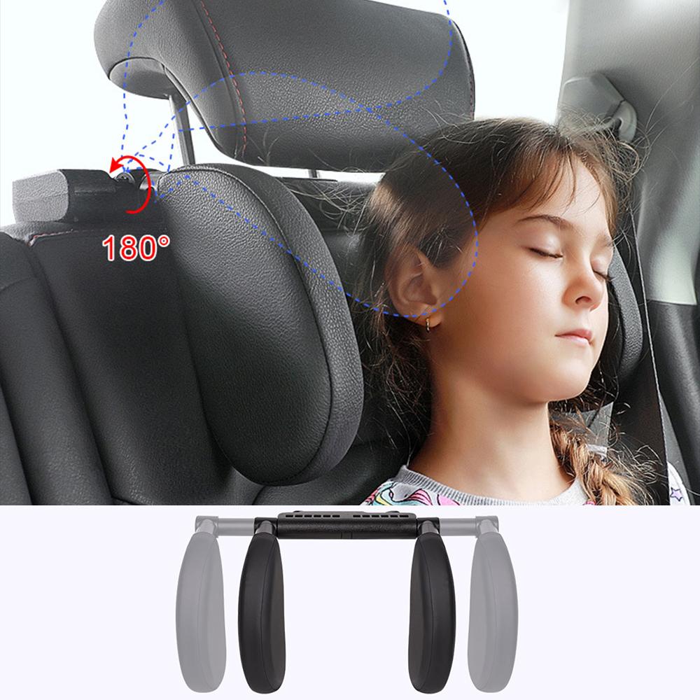 Car Neck Pillow Adjustable Auto Seat Headrest with Hook Pillow for Driver Seat Children Side Head Neck Rest Support