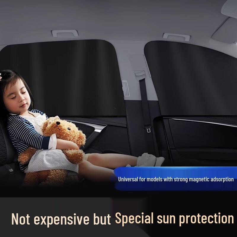 Smart Car Window Sun Shade - Magnetic Privacy Curtain for Full Blackout and Heat Insulation