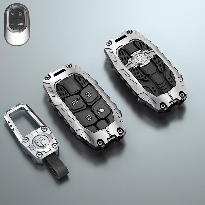 Styling Mouldings Durable Zinc Alloy Key Case Cover for 2024 Jetour Shanhai L7 MAX/Pro/Ultra 1.5T Hybrid 7-Seater – Premium Car