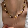 2025 Tigerauge Stein Perlenkette: Damen Y2K Stil, Nischendesign, Leichter Luxus Perlenaccessoire