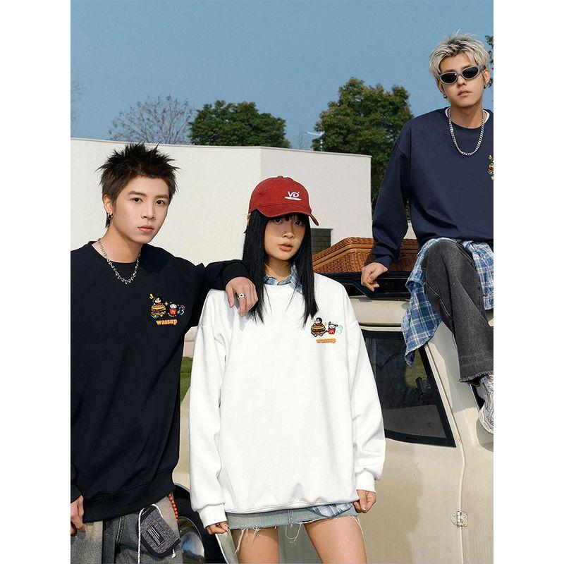 Wassup Cartoon Shin-Chan Heavyweight Sweatshirt for Men and Women, Spring and Autumn 2025 New Style, Loose Casual Couple's Base Layer Top