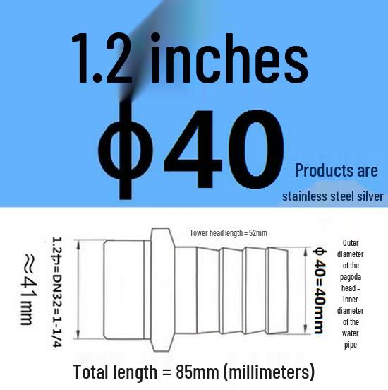 304 Stainless Steel Hex Threaded Water Hose Barb Connector