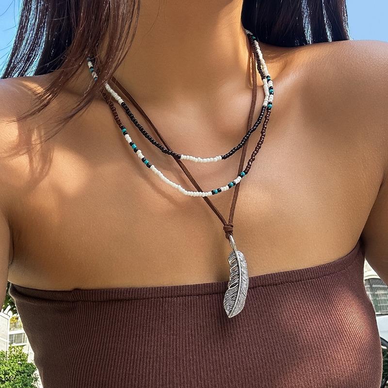 GemChic Donna Nuovo Vintage Lega Perline Collana Set Catena Etnica Cool Hip Hop Moda Compleanno Natale Gioielli Regalo