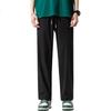 MMOPTOP Japanese-Style Ice Silk Casual Pants for Men, Spring And Summer Straight-Leg Loose Comfortable Draping Sweatpants FY220 Black 4XL