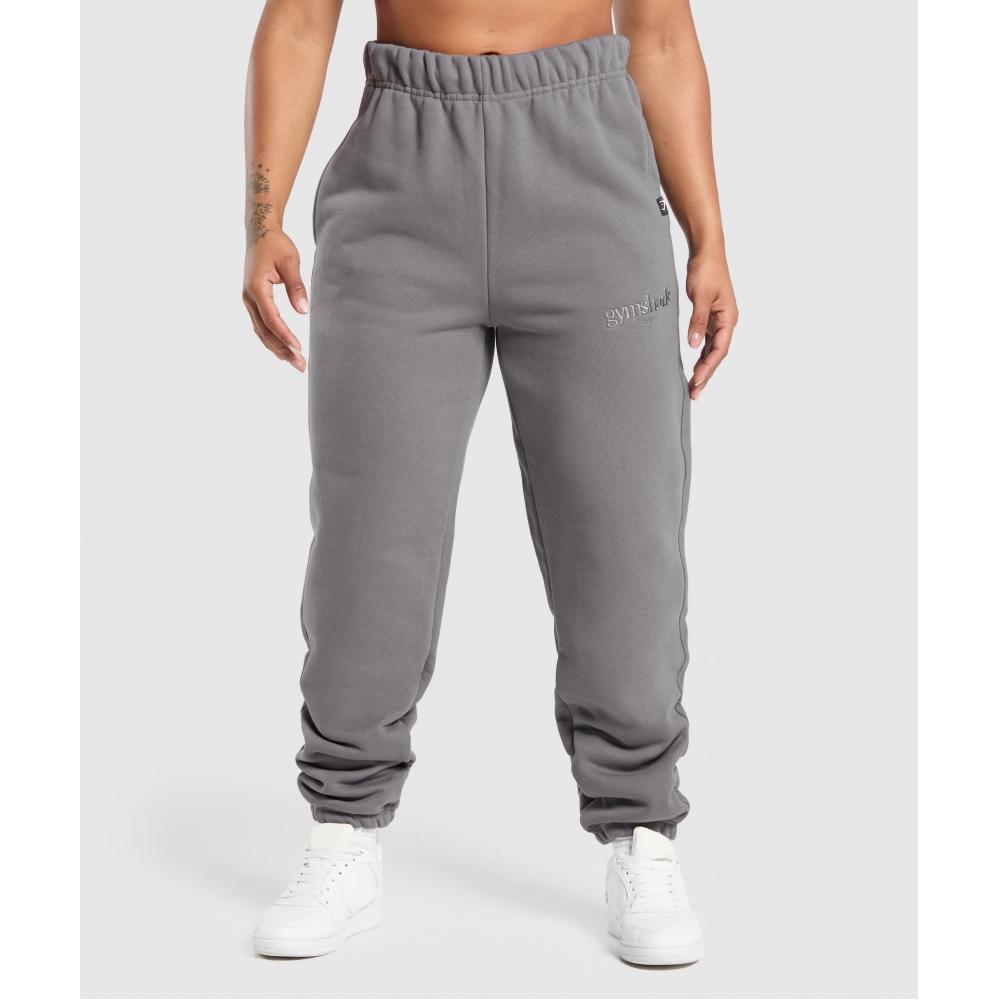 

Gymshark Embroidered Oversized Jogger Brushed Grey B1c9z Gchk XS