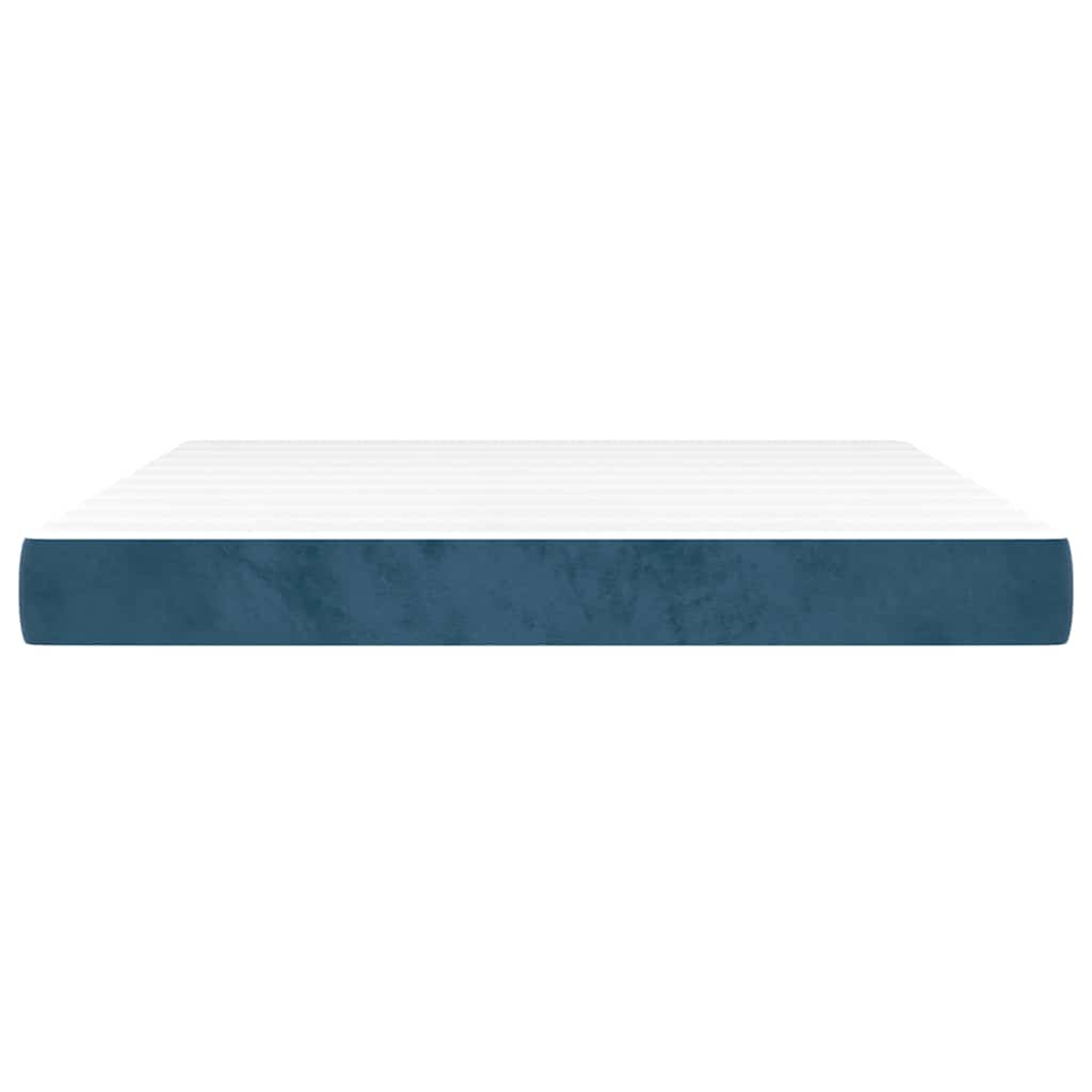 Pocket Spring Mattress Medium Firm Dark Blue 160 x 210 x 20 cm Velvet