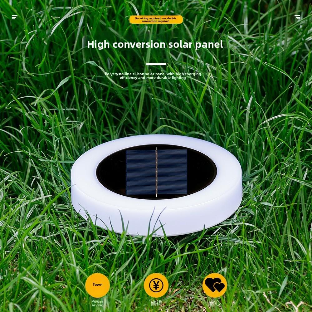 2PCS Warm /White Light Solar Ground Lights Waterproof Floor Under Spot Lamp Wall Lamp  Courtyard