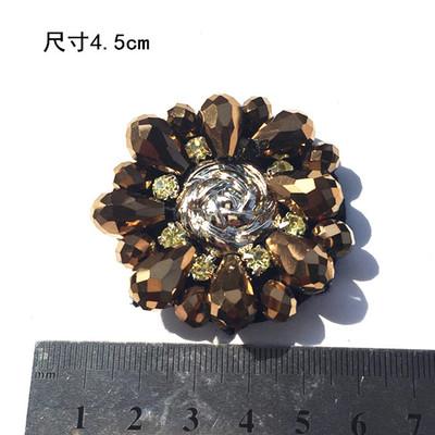 Fan Flower Rhinestone Beaded Patches Perle Pour Coudre Vetement Applique Sew On Patches for Clothes Bordados Para Costura