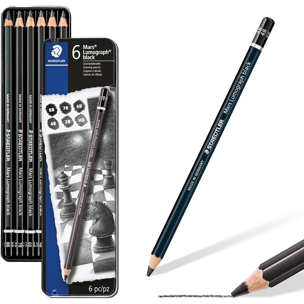 STAEDTLER (STAEDTLER) 8B 7B 6B 4B 2B HB Marsurmograph Black Drawing Carbon Core 6 Hardness Set 10...