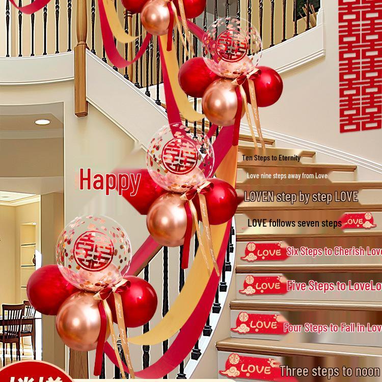 Stainless Steel Balcony & Stair Handrail Decor Set for Outdoor Weddings