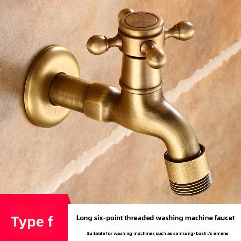 Vintage Solid Brass Jednouchwytowy kran do pralki ścienny kran wodny