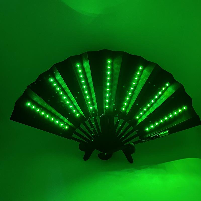 Rose Lace Edge LED Folding Fan - Wedding Gift & Dance Prop