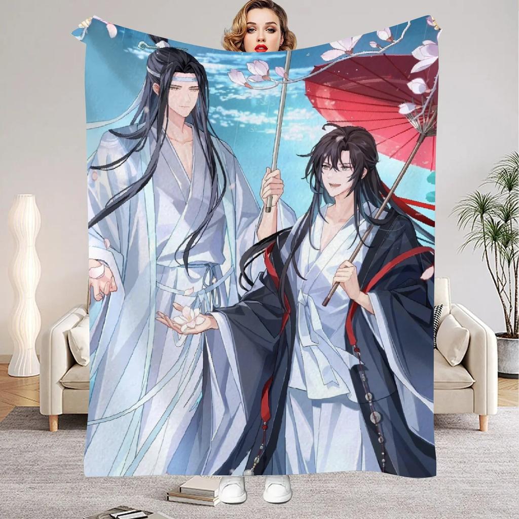 Modaozushi W&L Printed Flannel Blanket for Home Living Room Bedroom Decor New Year Christmas Gift for Kids