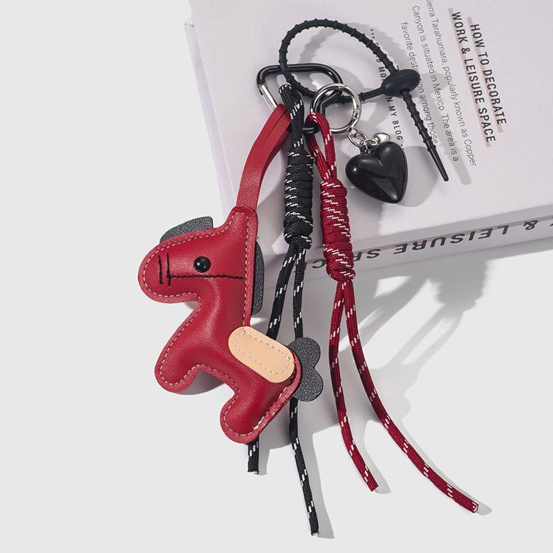 Yogodlns Faux Leather Cute Small Horse Mini Backpack Hanging Handbag Pendant Bag Pendant Bags Accessories
