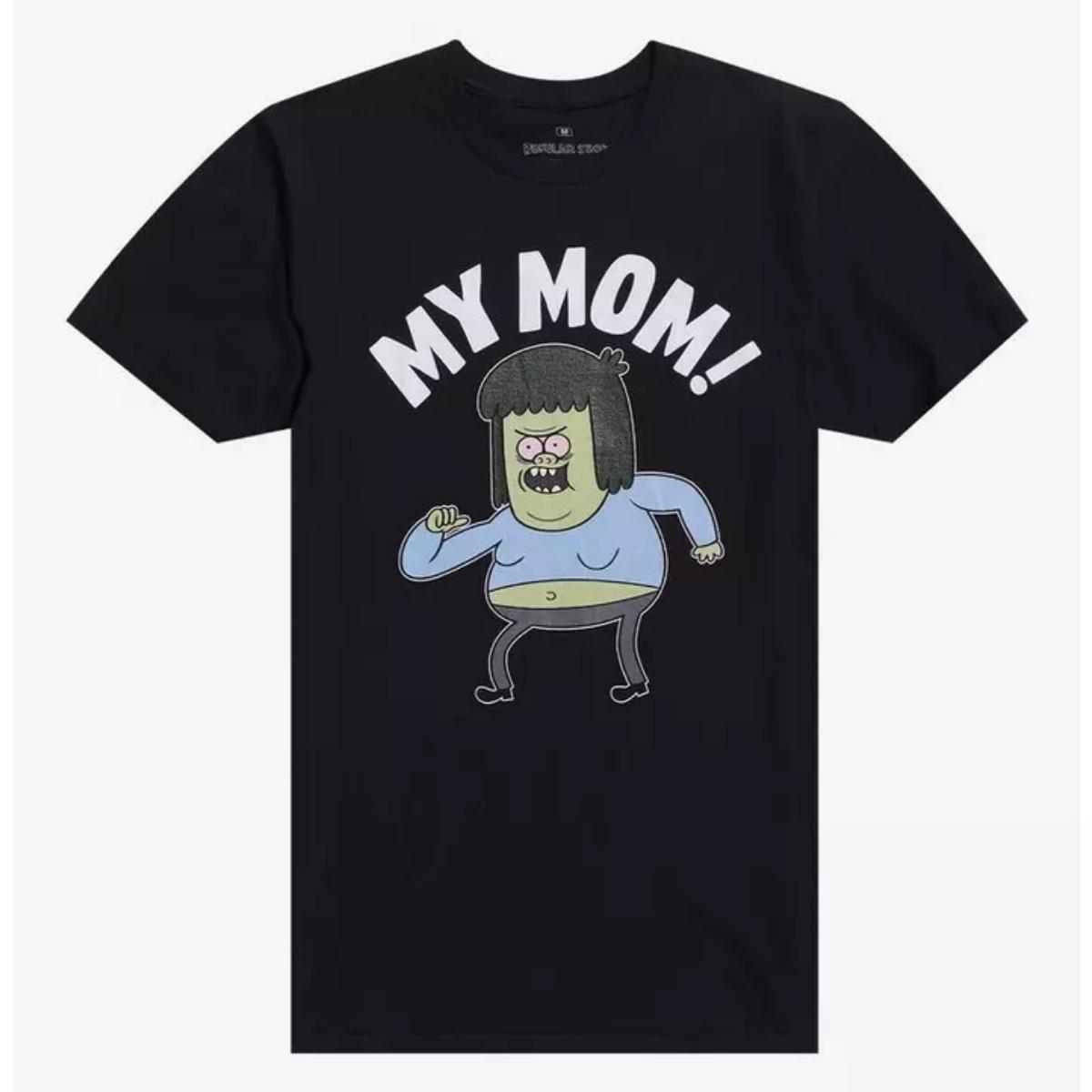 Muscle Man My Mom Shirt Regular Show Graphic Tee Funny Retro Cartoon T-Shirt XXXL