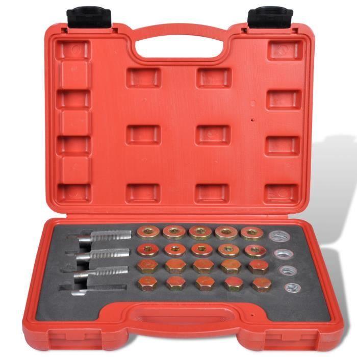 VidaXL Kit de réparation de bouchon de vidange d'huile 64 pcs