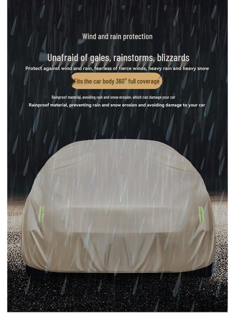 Thickened All-Weather Car Cover: Rainproof, Hailproof, Dustproof, Sun Protection