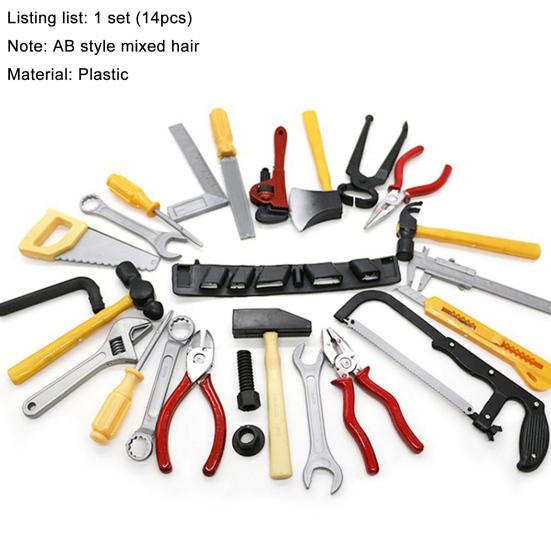 14-teiliges Reparaturwerkzeug, sicher, Mini-Größe, Kunststoff-Simulation, technische Reparaturwerkzeuge für zu Hause