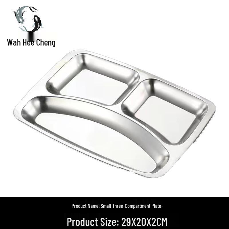 

Большая секционная тарелка для ланча из нержавеющей стали 304 для школы или ресторана Non-Magnetic 201 (Single Plate)