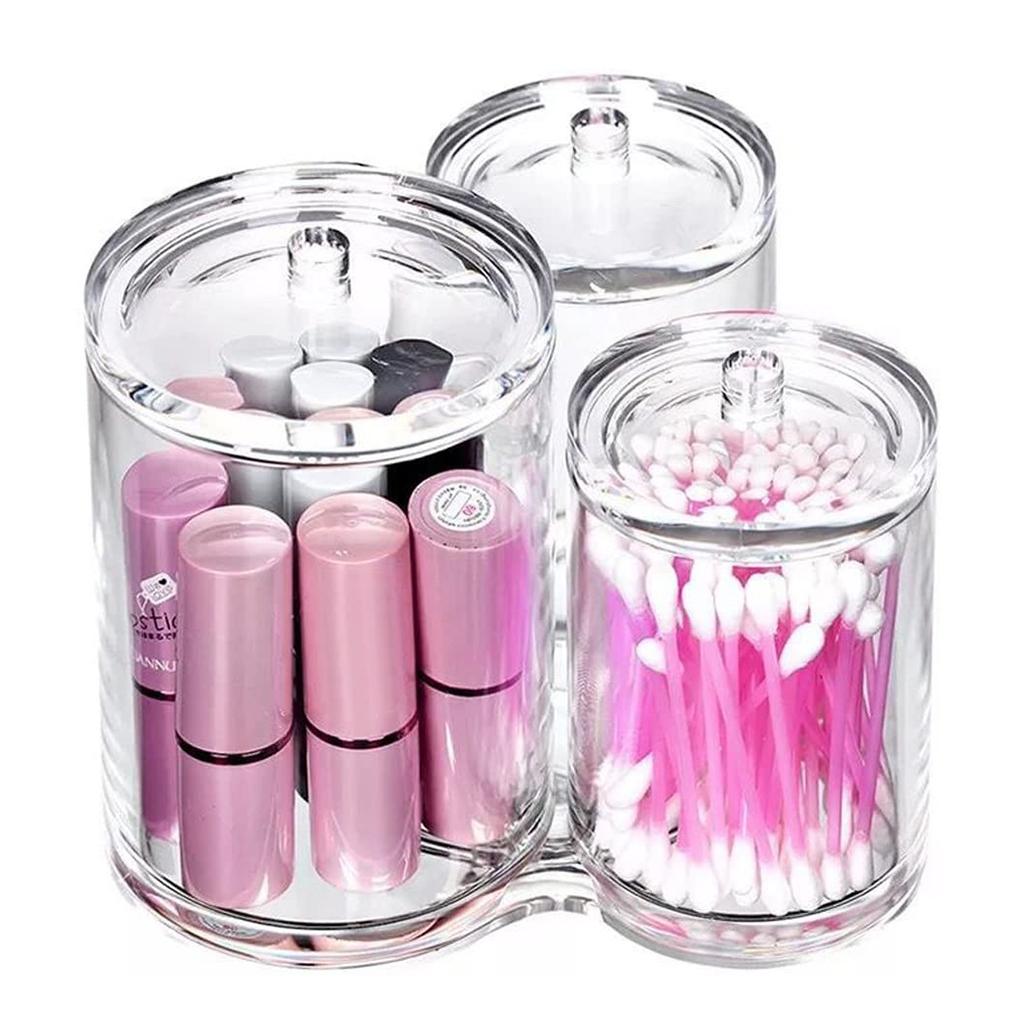 Cosmetics Organizer Container For Cotton Pads Cosmetic Makeup Organizer Jewelry Crystal Storage Box