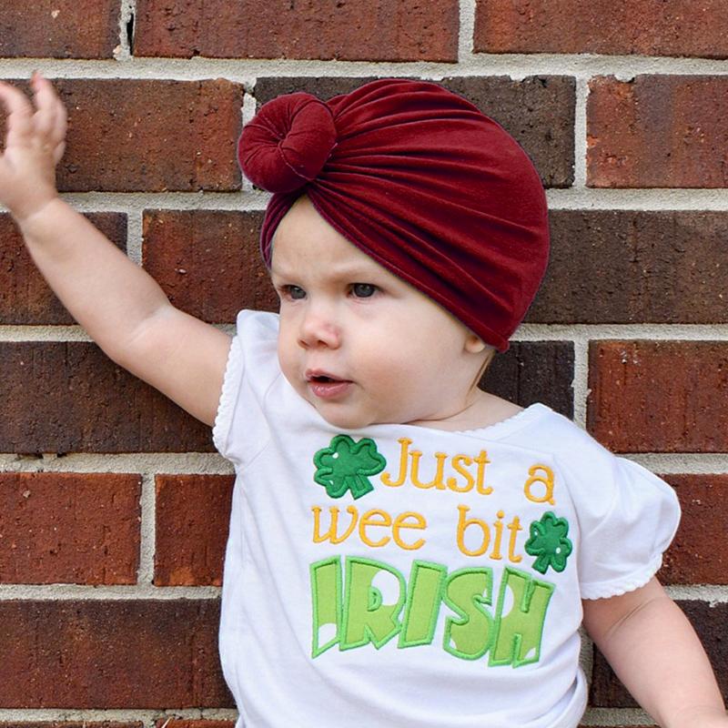 1Pc Knot Headwraps Caps Kid Toddler Beanie Bonnet Cotton Girl Turban Hat Infant Baby