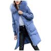 Women's Fashion Long Padded Jacket Coat With Big  Collar And Thick Down Padded Jacket