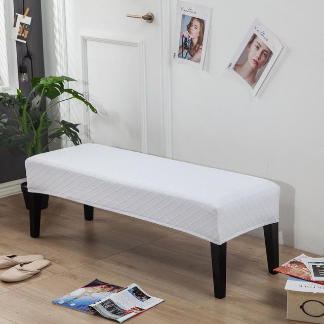 Rhombus Jacquard Bench Case For Bedroom Dining Room Room Elasticized Home Decorative Piano Makeup Chair Cases Anti -Dirty Long Seat Protector