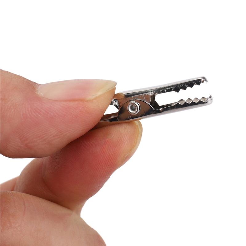 Y91A-400 Pcs Silver Tone Metal Alligator Clip Crocodile Clamps