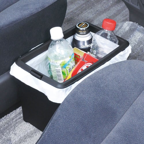 SEIWA Car Supplies Trash Can Dust Box L Ring with Weight Black W732