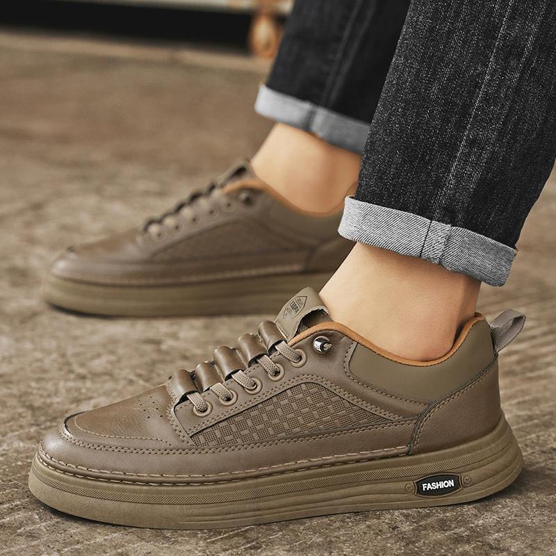 Fashion Men's Slip on Shoes Spring Autumn New Men's Fashion Casual Shoes Sewing Sneakers Comfortable Hard Wearing Vulcanized Shoes